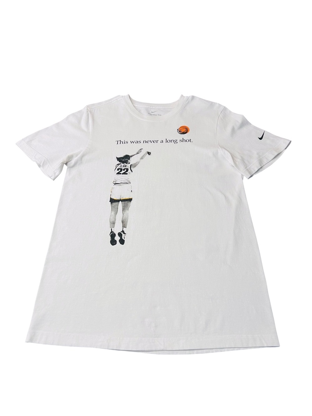 Nike White Kaitlin Clark This Was Never A Long Shot Basketball T-Shirt